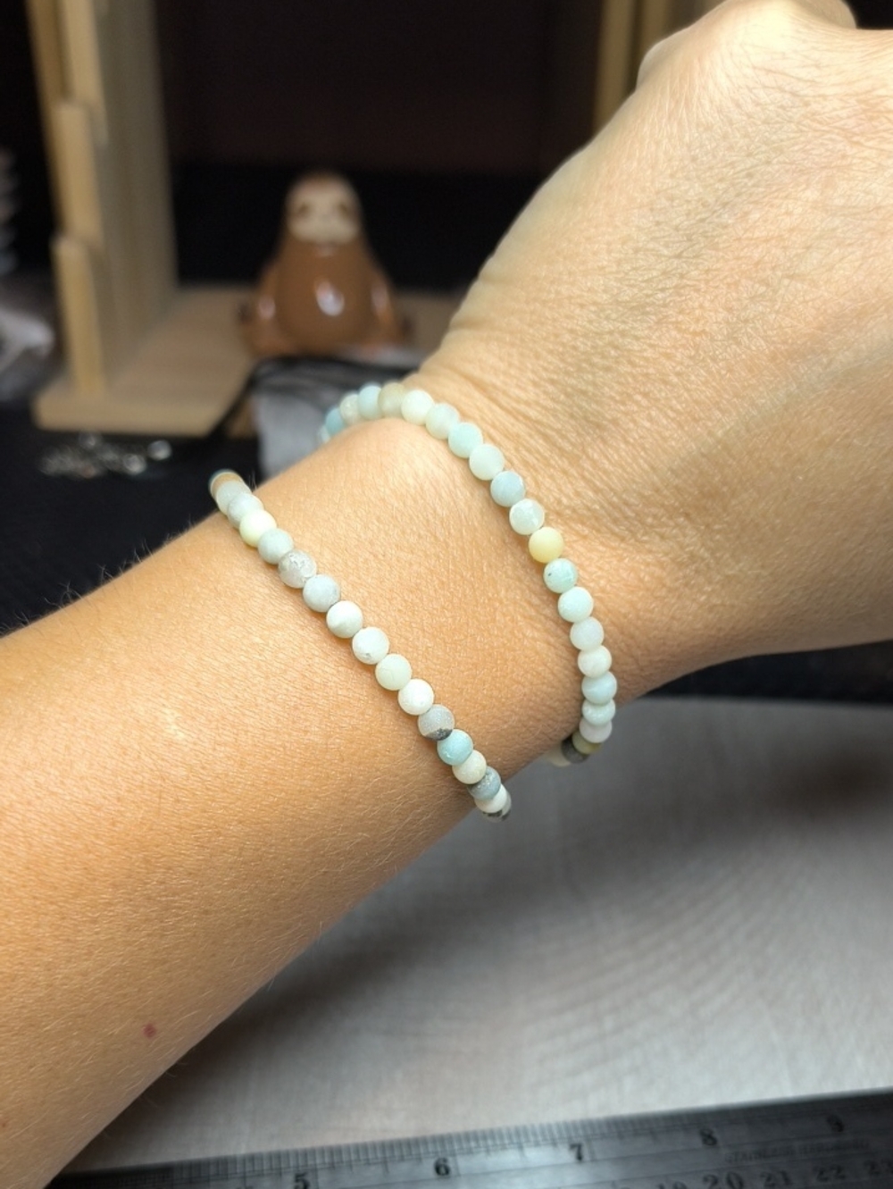 #3- 4mm Matte Amazonite Stone Beads - 15 Inch Strand - Picture 3 of 4